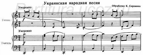 Украинская народная песня музыка Сорокин фортепиано ноты скачать